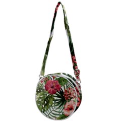 Monstera Flowers Crossbody Circle Bag by goljakoff