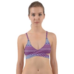 Purple Blue And White Aztec Wrap Around Bikini Top by FloraaplusDesign