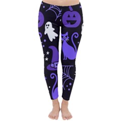 Halloween Party Seamless Repeat Pattern  Classic Winter Leggings by KentuckyClothing