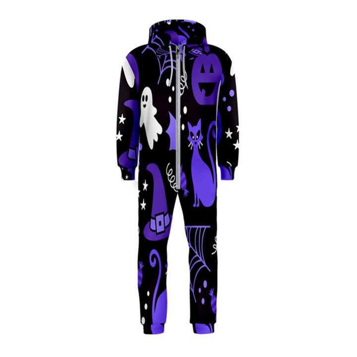 Halloween Party Seamless Repeat Pattern  Hooded Jumpsuit (Kids)