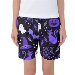 Halloween Party Seamless Repeat Pattern  Women s Basketball Shorts by KentuckyClothing