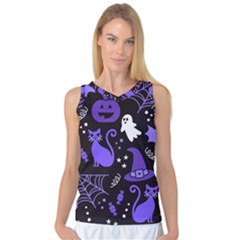 Halloween Party Seamless Repeat Pattern  Women s Basketball Tank Top by KentuckyClothing