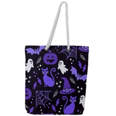 Halloween Party Seamless Repeat Pattern  Full Print Rope Handle Tote (large)