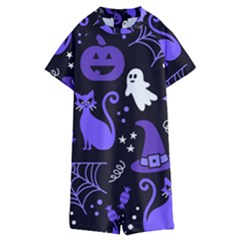 Halloween Party Seamless Repeat Pattern  Kids  Boyleg Half Suit Swimwear