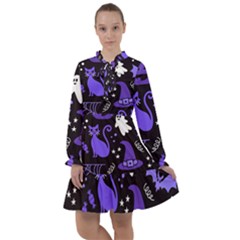 Halloween Party Seamless Repeat Pattern  All Frills Chiffon Dress