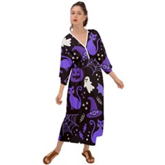 Halloween Party Seamless Repeat Pattern  Grecian Style  Maxi Dress