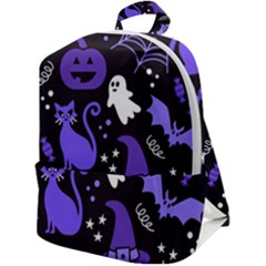 Halloween Party Seamless Repeat Pattern  Zip Up Backpack by KentuckyClothing