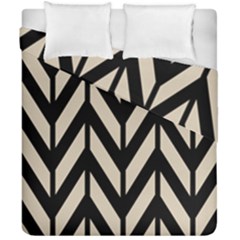 Chevrons Beige/noir Duvet Cover Double Side (california King Size)