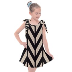 Chevrons Beige/noir Kids  Tie Up Tunic Dress