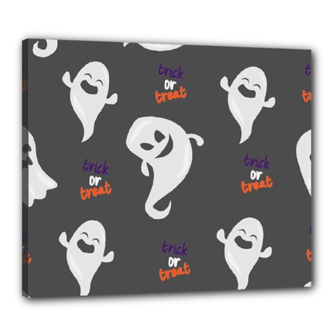 Halloween Ghost Trick Or Treat Seamless Repeat Pattern Canvas 24  X 20  (stretched) by KentuckyClothing