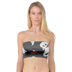 Halloween Ghost Trick Or Treat Seamless Repeat Pattern Bandeau Top by KentuckyClothing