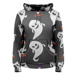 Halloween Ghost Trick Or Treat Seamless Repeat Pattern Women s Pullover Hoodie by KentuckyClothing