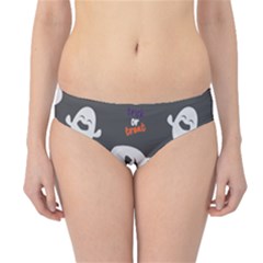 Halloween Ghost Trick Or Treat Seamless Repeat Pattern Hipster Bikini Bottoms by KentuckyClothing