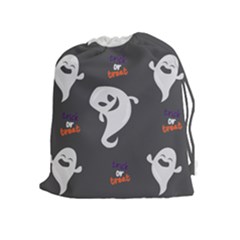 Halloween Ghost Trick Or Treat Seamless Repeat Pattern Drawstring Pouch (xl) by KentuckyClothing