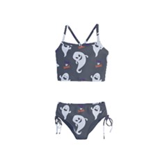 Halloween Ghost Trick Or Treat Seamless Repeat Pattern Girls  Tankini Swimsuit by KentuckyClothing