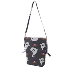 Halloween Ghost Trick Or Treat Seamless Repeat Pattern Folding Shoulder Bag by KentuckyClothing