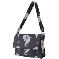 Halloween Ghost Trick Or Treat Seamless Repeat Pattern Full Print Messenger Bag (l) by KentuckyClothing