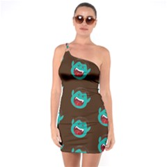 Frankenstein Halloween Seamless Repeat Pattern  One Soulder Bodycon Dress by KentuckyClothing