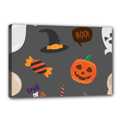 Halloween Themed Seamless Repeat Pattern Canvas 18  X 12  (stretched) by KentuckyClothing