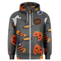 Halloween Themed Seamless Repeat Pattern Men s Zipper Hoodie by KentuckyClothing