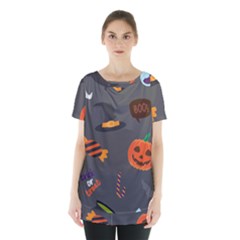 Halloween Themed Seamless Repeat Pattern Skirt Hem Sports Top by KentuckyClothing