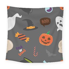 Halloween Themed Seamless Repeat Pattern Square Tapestry (large) by KentuckyClothing