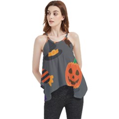 Halloween Themed Seamless Repeat Pattern Flowy Camisole Tank Top by KentuckyClothing