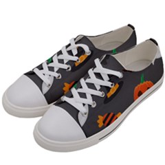 Halloween Themed Seamless Repeat Pattern Women s Low Top Canvas Sneakers by KentuckyClothing