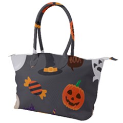 Halloween Themed Seamless Repeat Pattern Canvas Shoulder Bag by KentuckyClothing