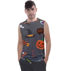 Halloween Themed Seamless Repeat Pattern Men s Regular Tank Top by KentuckyClothing