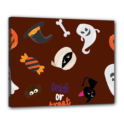 Halloween Seamless Repeat Pattern Canvas 20  X 16  (stretched) by KentuckyClothing