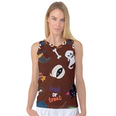 Halloween Seamless Repeat Pattern Women s Basketball Tank Top by KentuckyClothing