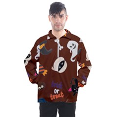 Halloween Seamless Repeat Pattern Men s Half Zip Pullover by KentuckyClothing