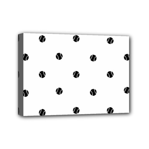 Black And White Baseball Print Pattern Mini Canvas 7  X 5  (stretched) by dflcprintsclothing