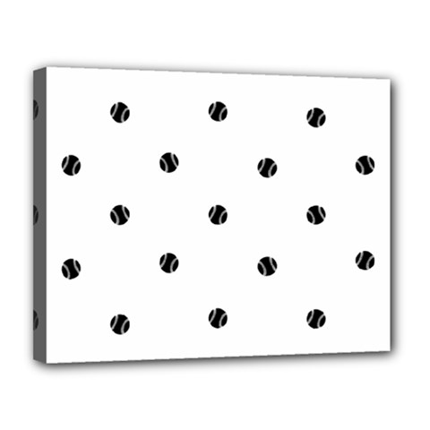 Black And White Baseball Print Pattern Canvas 14  X 11  (stretched) by dflcprintsclothing