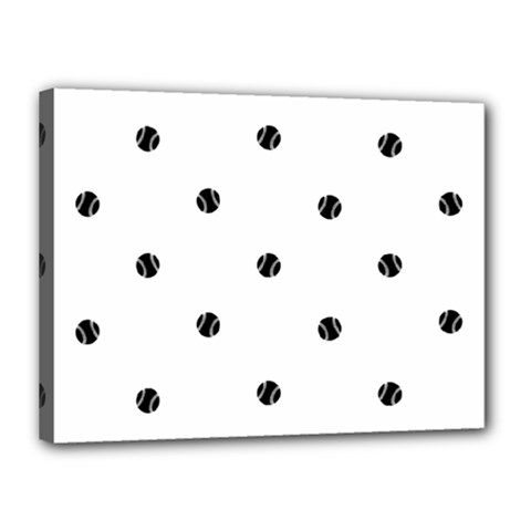 Black And White Baseball Print Pattern Canvas 16  X 12  (stretched) by dflcprintsclothing