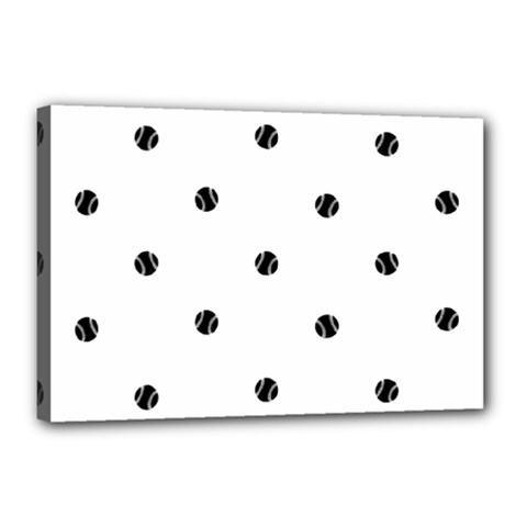 Black And White Baseball Print Pattern Canvas 18  X 12  (stretched) by dflcprintsclothing