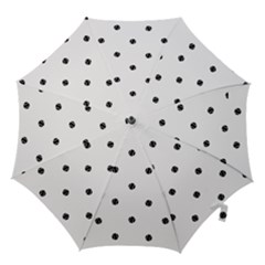 Black And White Baseball Print Pattern Hook Handle Umbrellas (small)