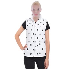 Black And White Baseball Print Pattern Women s Button Up Vest by dflcprintsclothing