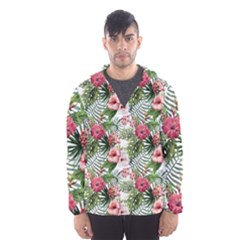 Monstera Flowers Pattern Men s Hooded Windbreaker by goljakoff