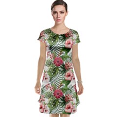 Monstera flowers pattern Cap Sleeve Nightdress