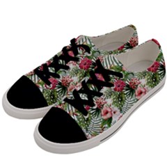 Monstera flowers pattern Men s Low Top Canvas Sneakers