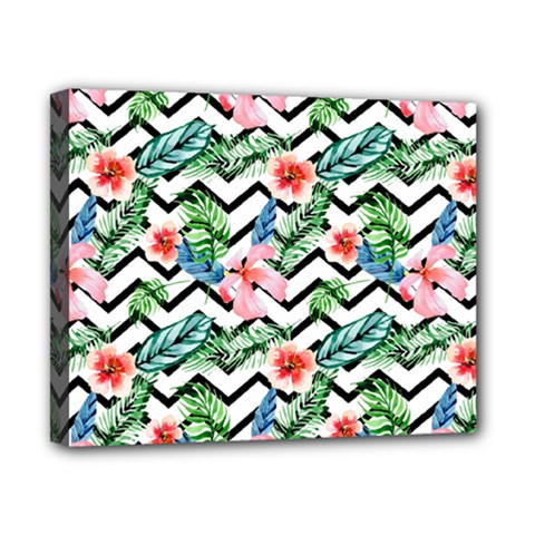 Zigzag Flowers Pattern Canvas 10  X 8  (stretched) by goljakoff