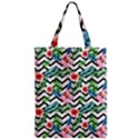 Zigzag flowers pattern Zipper Classic Tote Bag View1