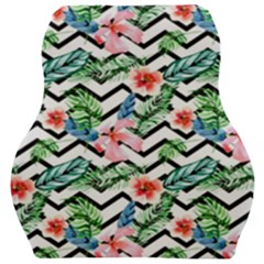 Zigzag Flowers Pattern Car Seat Velour Cushion  by goljakoff