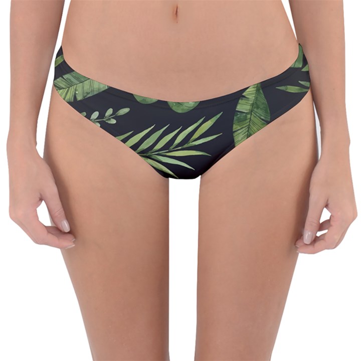 Green leaves Reversible Hipster Bikini Bottoms