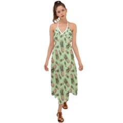 Pineapples Halter Tie Back Dress  by goljakoff