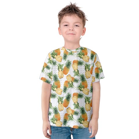Tropical Pineapples Kids  Cotton Tee by goljakoff