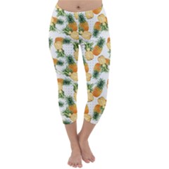 Tropical Pineapples Capri Winter Leggings  by goljakoff