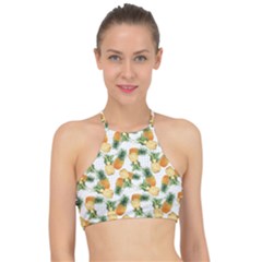 Tropical Pineapples Racer Front Bikini Top by goljakoff